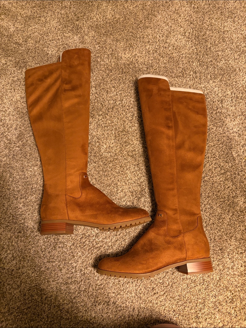 Michael Kors Women's Tall Suede Riding Boots in Cognac Brown